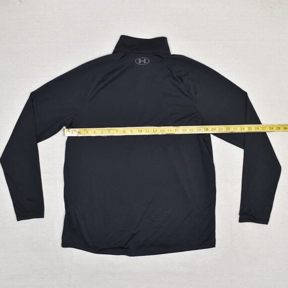 Under Armour Men 1/4 Zip Pullover Sweatshirt Polyester Black Size L Loose - Picture 4 of 8